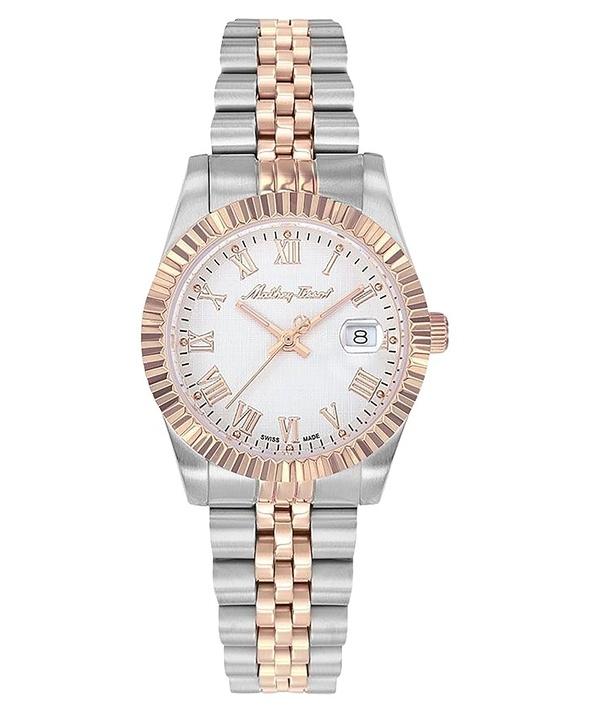 

Mathey-Tissot Mathy III Roman двухцветные кварцевые женские часы из нержавеющей стали с белым циферблатом D810BRA белый