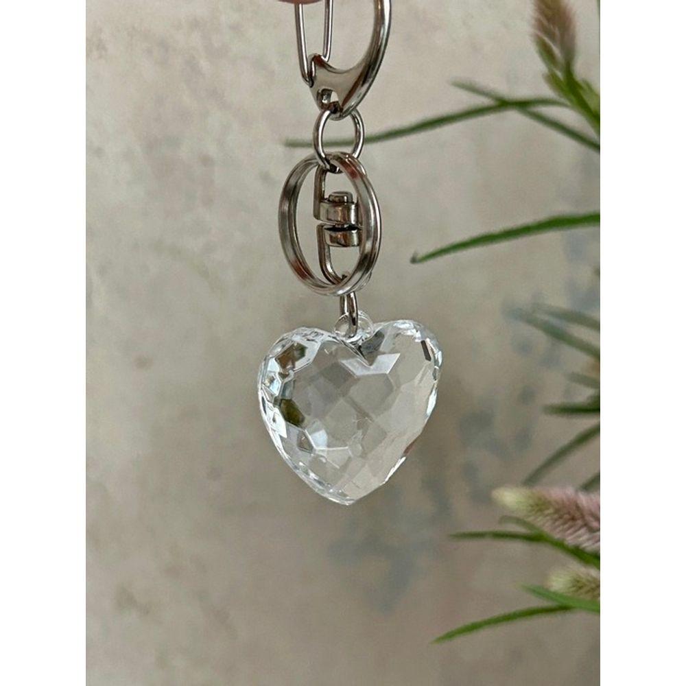 Elegant Table CLEAR HEART KEYRING_ Clear Heart Keyring