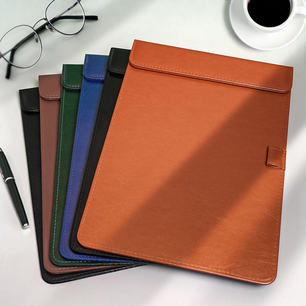 PU Leather Signature Writing Pad Magnetic Absorption Clip Board Writing Clipboard  School Office
