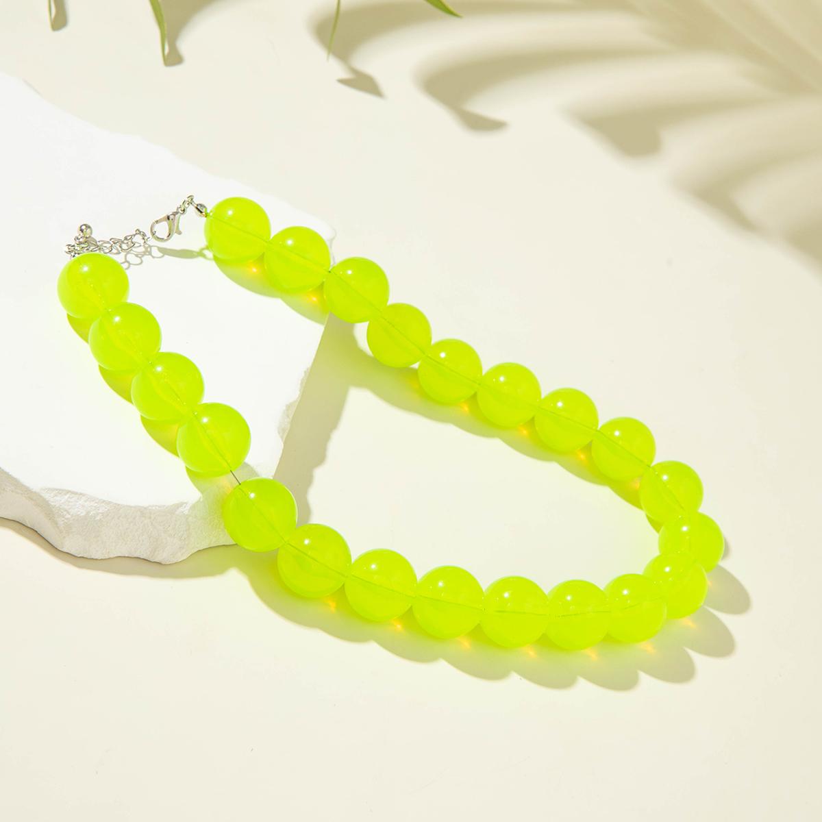 

Летнее новое желейное прозрачное акриловое колье-чокер из бусин женские аксессуары небольшой свежий морской отпуск цвет допамин стиль