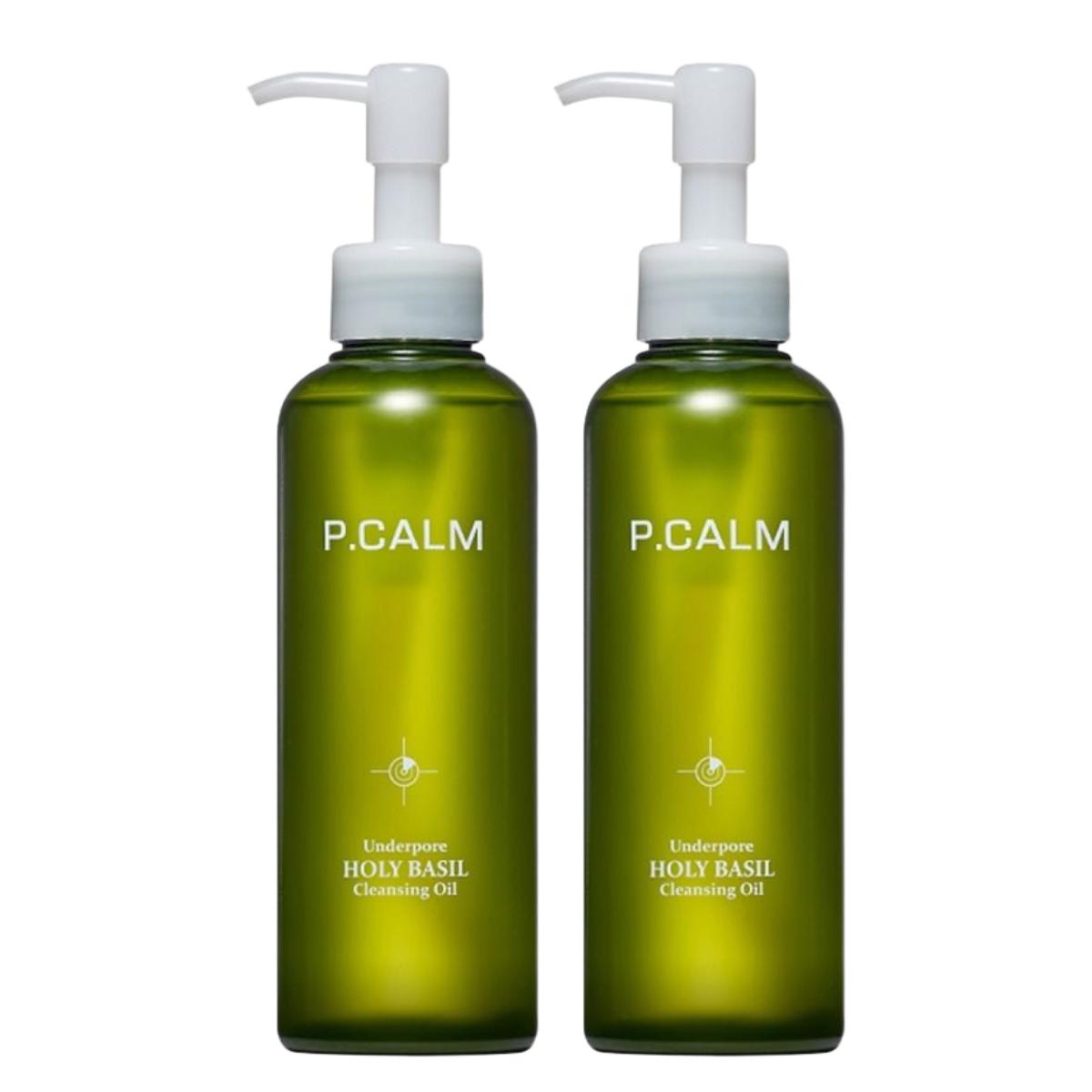P.CALM Holy Basil Cleansing Oil 190ml 1+1 Duo Set, Deep Pore Cleansing & Blackhead Care, Korean Facial Cleanser