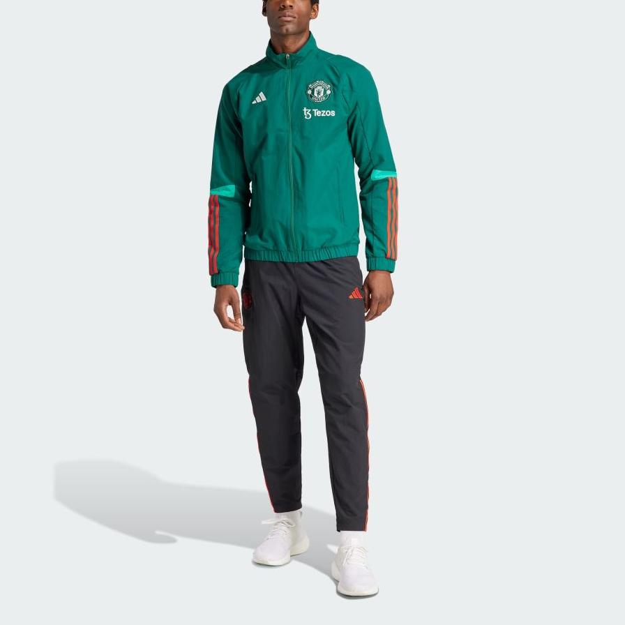adidas MUFC Lässige Mode Einfache Atmungsaktive Jacke Herrenjacke Grün IQ1537