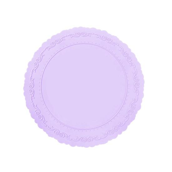 

Ізольована підставка під чашку Силіконова Овальна Протиковзка Термостійка Підставка під тарілку Покращений Дизайн Проти Зморшок Кухонна Декоративна Протиковзка Килимок Round фіолетовий