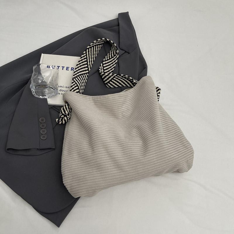 Women's Bag Lightweight Corduroy Shoulder Bag Large Capacity Tote Bag Student Class Crossbody Bag