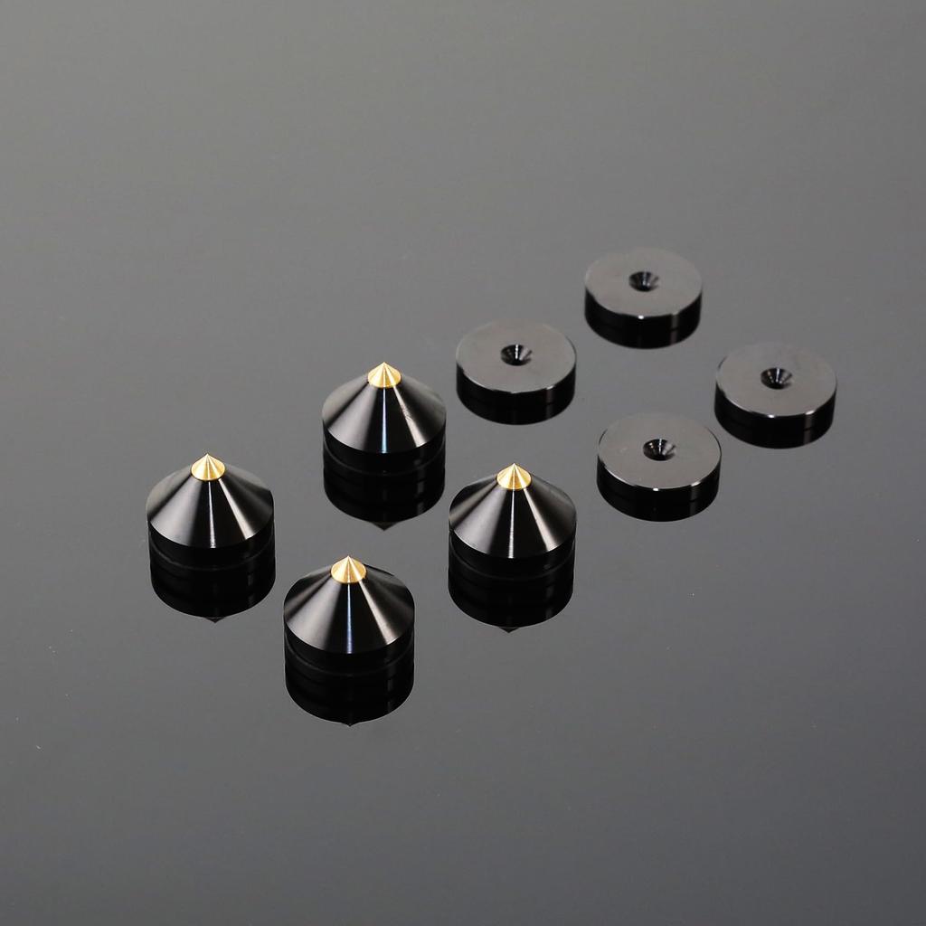 Speaker Spike Set of Brass Aluminum Metal Improves Sound Quality and Compatible with CD Kawaki High-End Insulators, 4, + Feet, Bass, Players/DACs