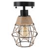 Black Metal Twine Cage Wall Light E27 E26 Lamp Holder Farmhouse Vintage Wall Light for Hallway