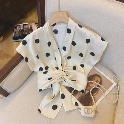 2024 Summer French Retro Polka Dot Shirt for Women