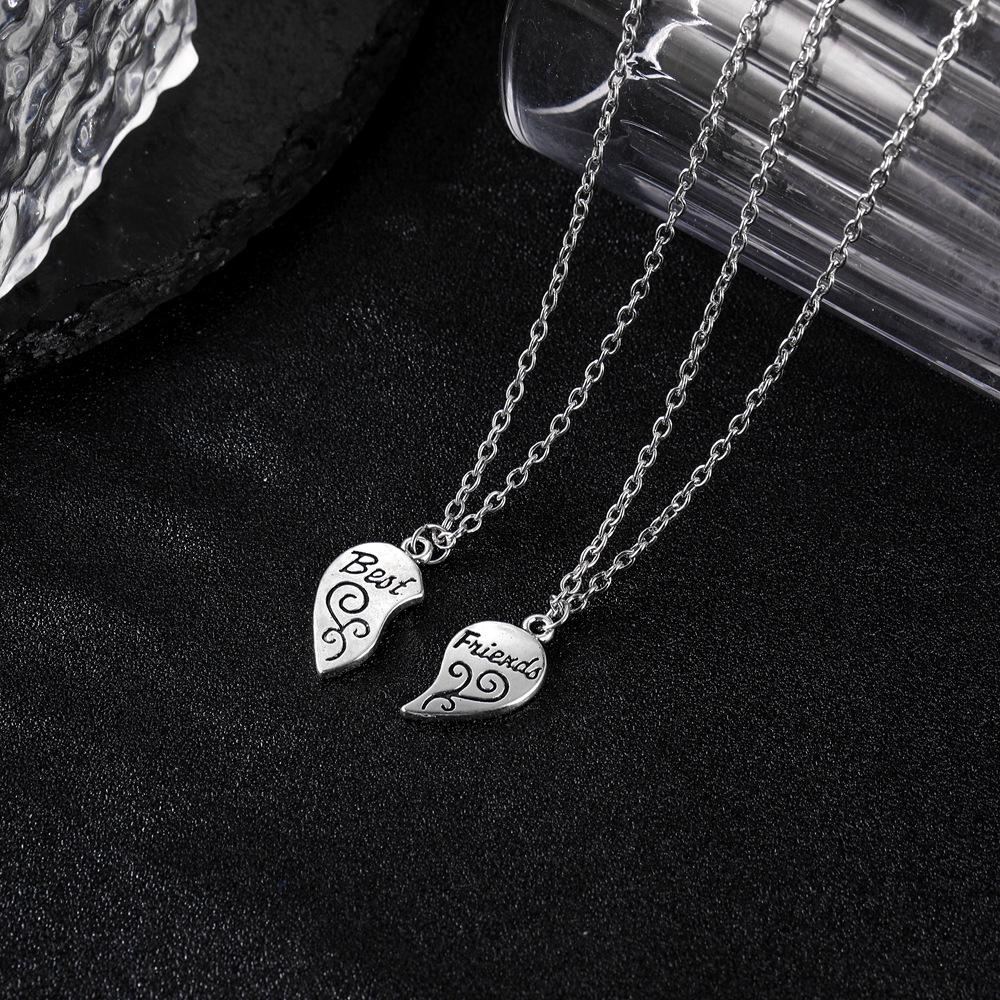 New Fashion Friendship Heart Puzzle Necklace Set - 2 Pieces