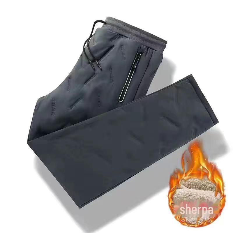 Men’s Windproof Plus Velvet Winter Pants: Thick, Warm, and Trendy.