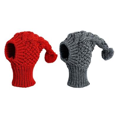 Fashion Knitted Pet Cap Weatherproof Design Comfortable Pullover Hat For Small Dog Outdoor Walking Holiday Headwear