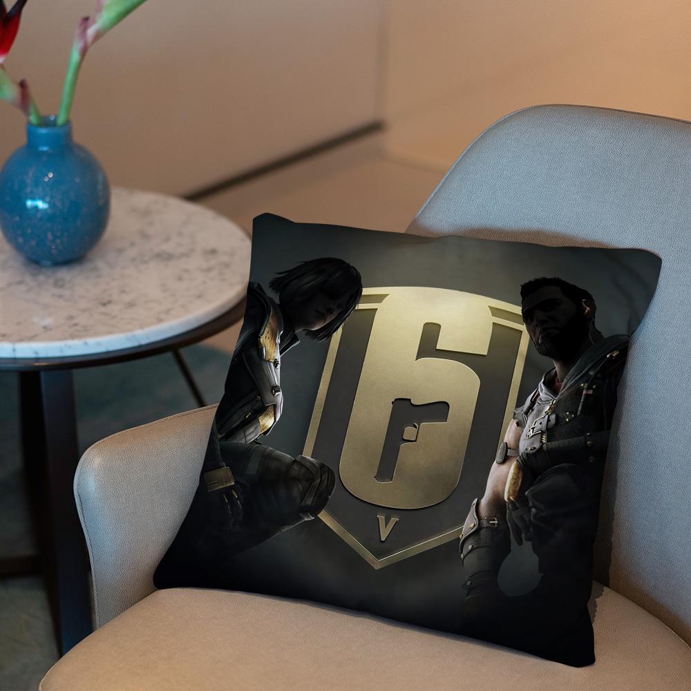 Tom C-Clancys R-Rainbow Six Siege Game Cushion Cover 2-in-1 Reversible Plush Pillow Cover | Car/Sofa/Bed | Perfect Gift