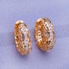 MINTHA Handmade Rose Gold Color Fashion Round Clip Earrings For Women Bridal Earrings Hypoallergenic Earrings for Birthday Party Jewelry Gift