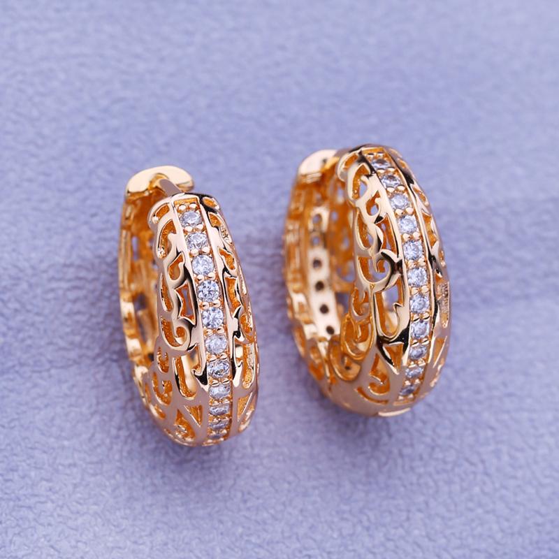 MINTHA Handmade Rose Gold Color Fashion Round Clip Earrings For Women Bridal Earrings Hypoallergenic Earrings for Birthday Party Jewelry Gift