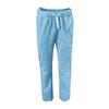 Women's Hemp Pants Mid-rise Cropped Europe and America Summer New Leisure Solid Color Straight Trousers