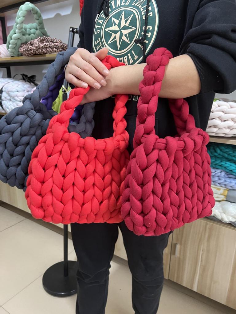 Icelandic Wool DIY Chunky Knit Korean-Style Tote Bag