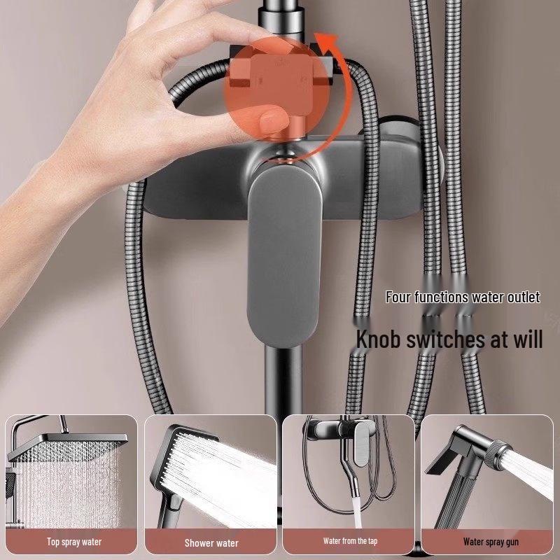 Brass Pressurized Wall-Mounted Shower Set