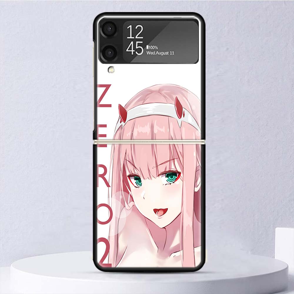 Zero Two Darling In The Franxx 02 Shockproof Case For Samsung Galaxy Z Flip 7 6 5 4 3 5G Phone Cover Z Flip3 Flip4 Flip5 Flip6 F