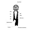 Ouvre-bouteille Tête de Mort – Porte-clés EDC en Acier Inoxydable, Outil Multi-usage Portable pour l'Extérieur