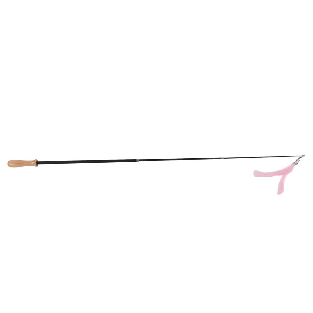 Katzen-Teaser-Stab Einziehbar Interaktives Katzenfeder-Spielzeug mit Glocke für Katze KätzchenPink
