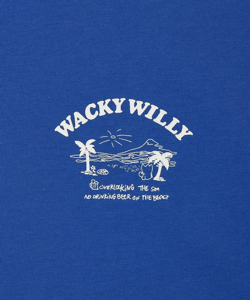 WACKY WILLY Beach Graphic Vacation Short Sleeve T-Shirt Blue