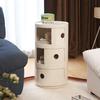 Haitian Nordic Modern White Minimalist Round Bedside Table