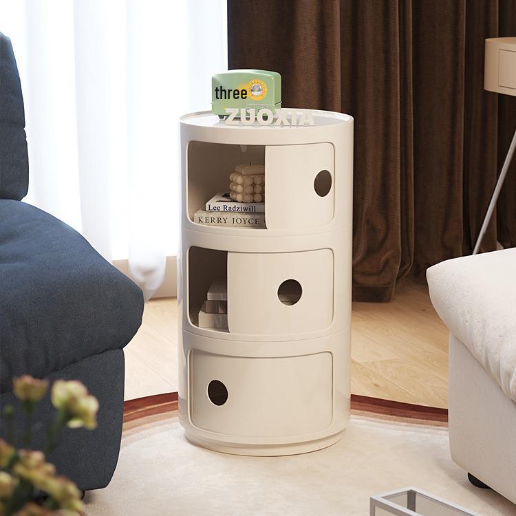 Haitian Nordic Modern White Minimalist Round Bedside Table