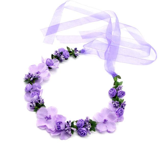 Women Girls Flower Headband Bride Flower Crown Hairband Hair Accessories Wedding Party Spring bohemia Wreath Headpiece Headwear