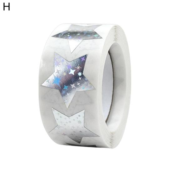 1 Roll PresentStar Sealing Stickers Flash Gradient Color Pretty School Classroom Kids Reward Decals