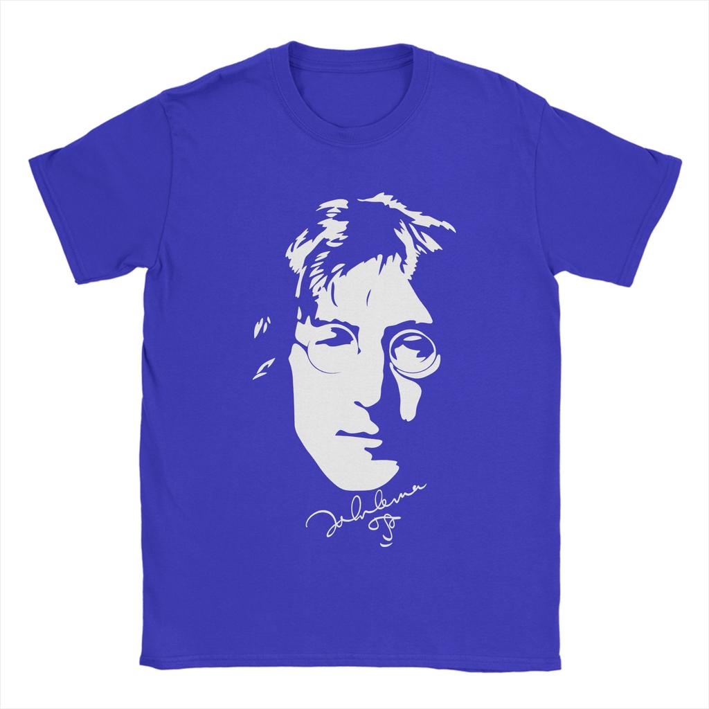 John Lennon TShirt Men  Vintage Pure Cotton Tee Shirt Round Collar Short Sleeve T Shirts Plus Size Clothing