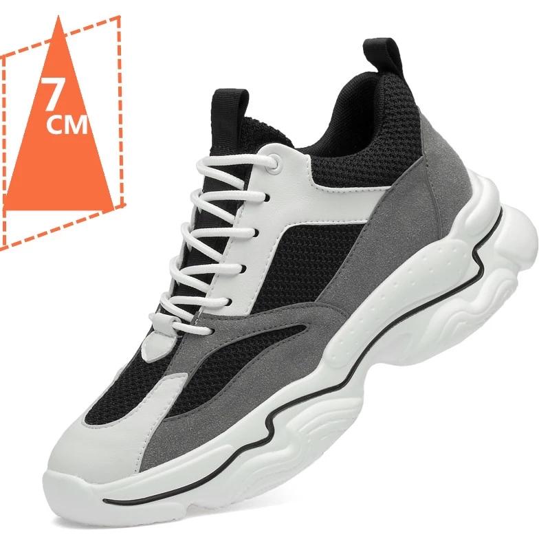 Fashion Fashion Lift Men Sneakers Casual Heightening Shoes Elevator Shoes Height Increase Shoes Insoles 7-8CM Height Increasing Shoes