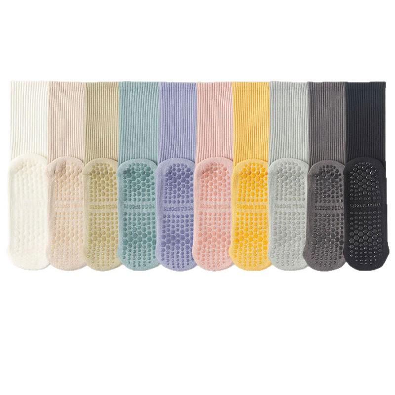 Women's Non-Slip Mid-Calf Yoga Socks - Thick Terry Pilates Fitness Socks