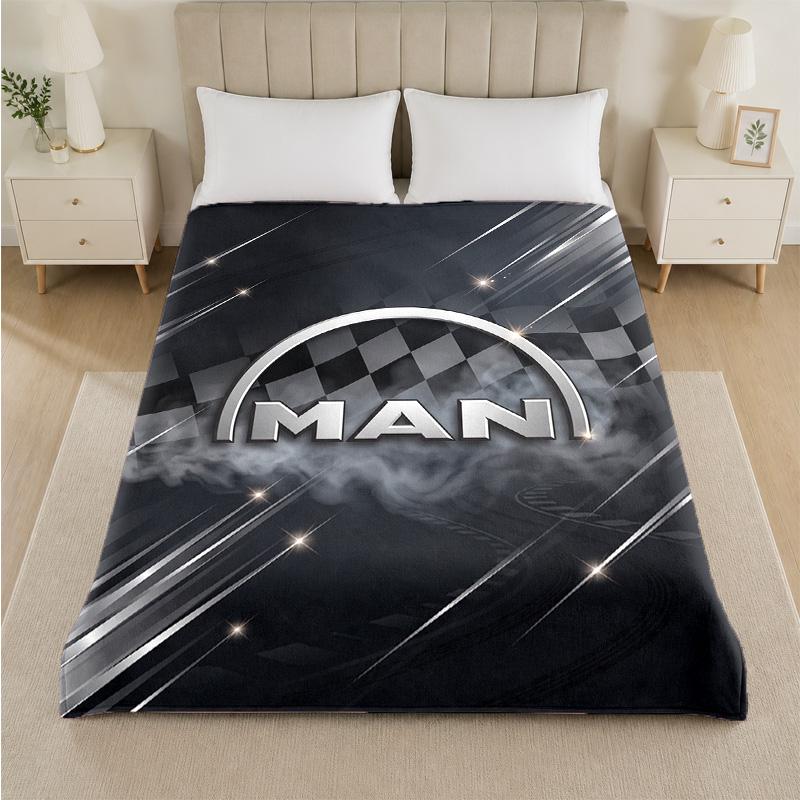 man truck Print Flannel Blanket Cozy Lightweight Plush Throw Blanket For Bed Sofa Household Use