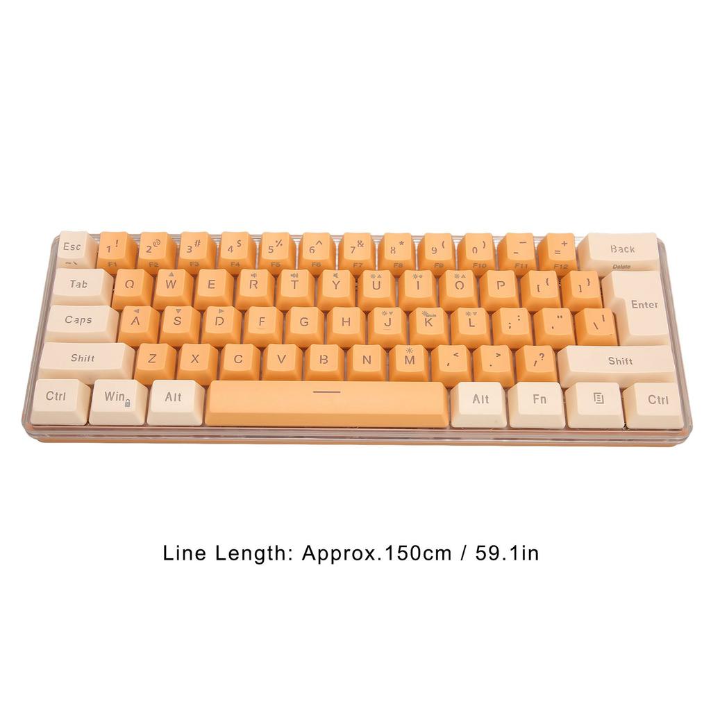 Gaming Keyboard USB 61 Keys Contrast Color RGB Light Key Line Separation Mechanical Wired Keyboard for Games