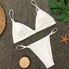Women's Swimsuit Solid Color Triangle Bag Sexy Bikini Side Tie Two-Piece Swimsuit Beachwear Bathing Suits