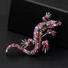 Vintage Full Rhinestone Lizard Brooches For Women Men Creative Trendy Funny Gecko Insect Animal Clothes Lapel Pins Party Jewelry