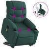 Vidaxl Lift Recliner Massage Chair, Reclining, Dark Green, Fabric