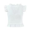 Women's Embroidered Lace Flutter Sleeve Top & Drawstring Cake Skirt Set