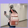 Retro Workwear Style Large Capacity Backpack Women Korean Version High School Students Color-blocking Trendy Shoulder Bag Men Travel Backpack