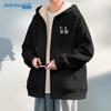 JEANSWEST Men's Thickened Lamb Fleece Hooded Cardigan Jacket