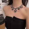 Y2K Spicy Girl Dark Star Leather Choker Necklace - Pure Desire Clavicle Chain