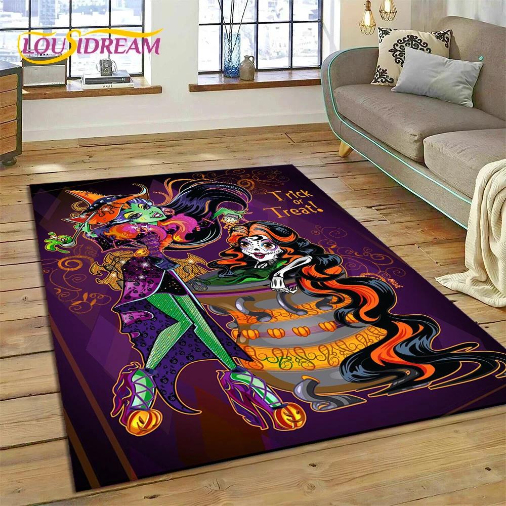 Cartoon Monster High Draculaura Vampire Rug Carpet for Living Room Bedroom Home Decor,Non-slip Decoration for Sofa Doormat Gift