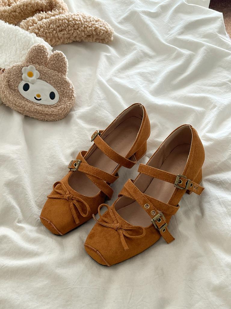 Small retro style leopard print thick heel Mary Jane shoes women's 2025 autumn and winter new square head high heel light mouth single shoes