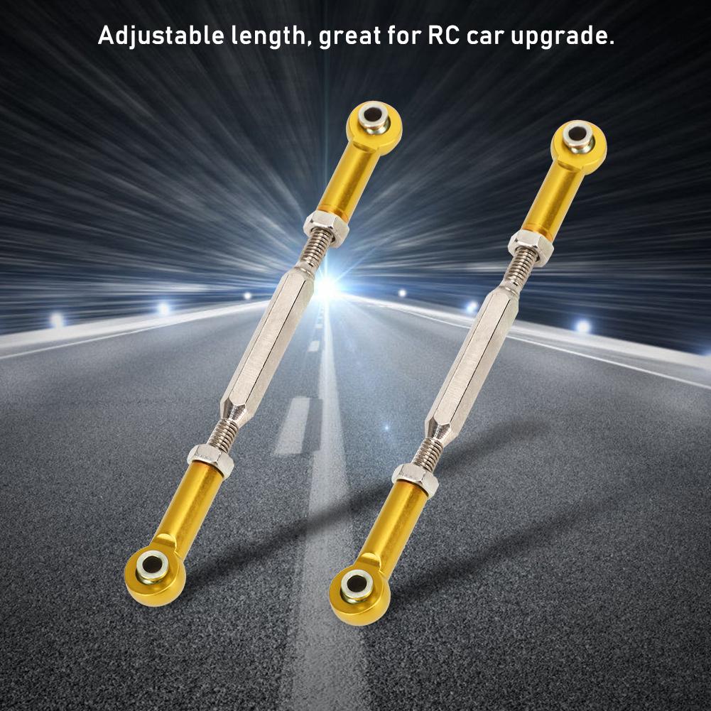 6Pcs 88mm Aluminum Alloy Adjustable Push RodsTurnbuckle Rod Linkage Accessories for RC Car Modelsgolden