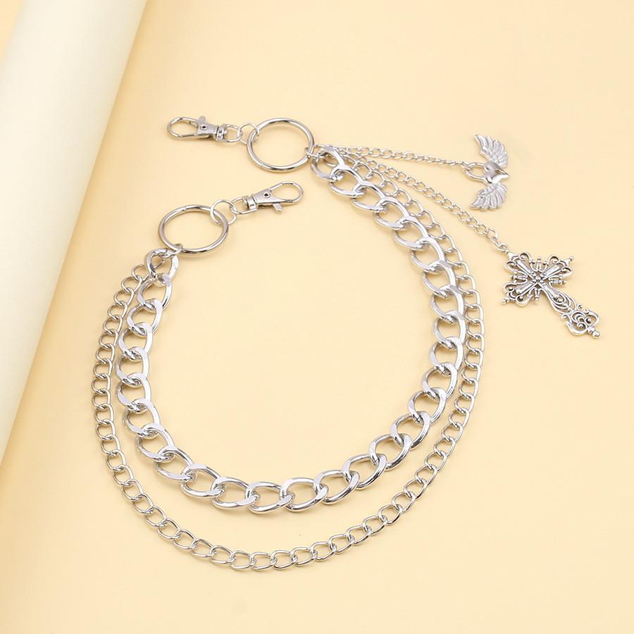 Metal Cross Heart Wing Body Chain With Lobster Clasp For Unisex Adults