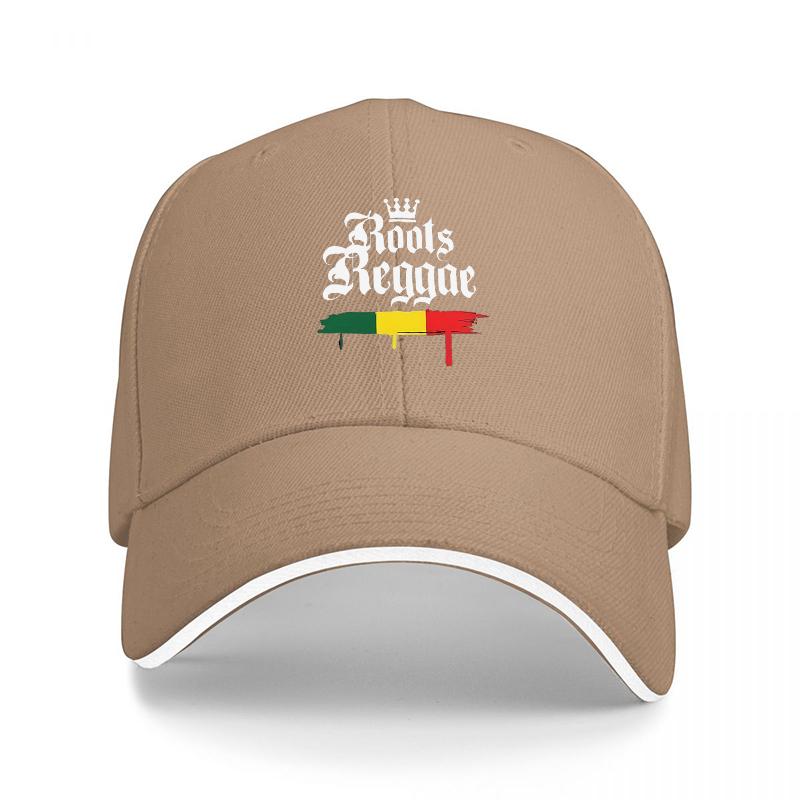 Roots Reggae Krone Logo Schwarze Baseballkappe mit Rasta-Farben Stickdesign für Musikfans und Liebhaber des kulturellen Stils