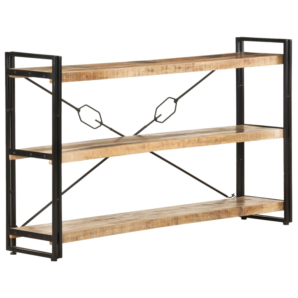 3 Shelf Bookshelf 140 X 30 X 80 Cm Solid Mango Wood