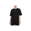 Solid Color Logo Fashion Comfortable Casual Round Neck Sport T-Shirt With Drop Shoulder Sleeves Women Tops Black HJ3947-010