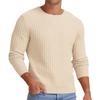 Men's Knit Sweater Round Neck Textured Pattern Casual Pullover Multi-Color Options
