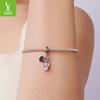 Pink Love Guardian Angel Pendant Accessories Romantic Love S925 Sterling Silver Bracelet Beaded
