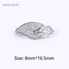 18K Gold Plated Brass Leaves Connector Fastener For Necklace Making Fittings Inlaid Zircon Pearl Clasp Findings DIY Accessories